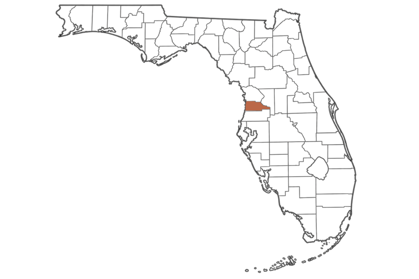 Hernando County Florida jobs map highlighting Hernando County