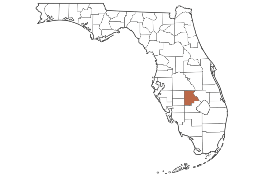 Highlands County Florida jobs map highlighting Highlands County