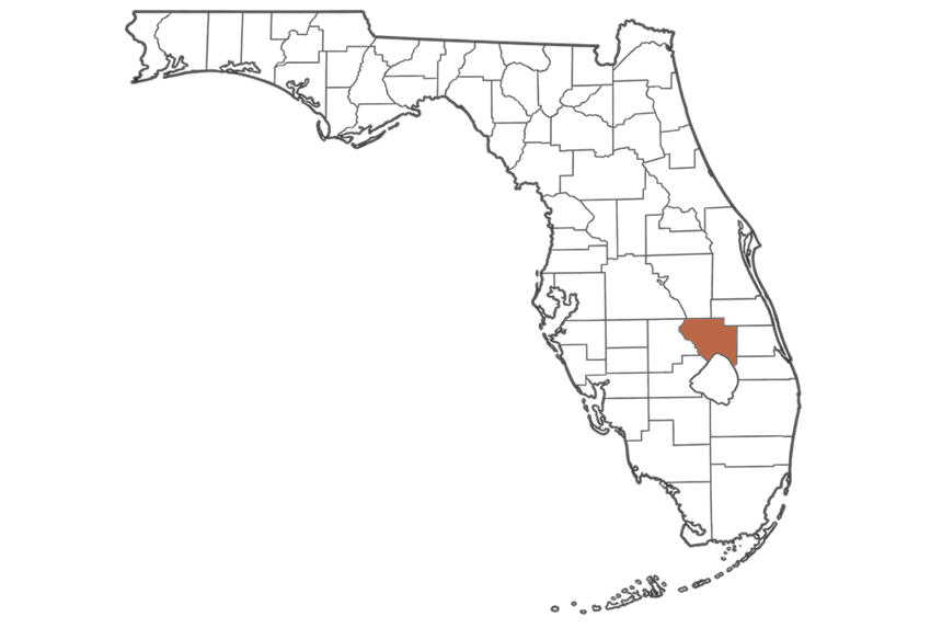 Okeechobee County Florida jobs map highlighting Okeechobee County