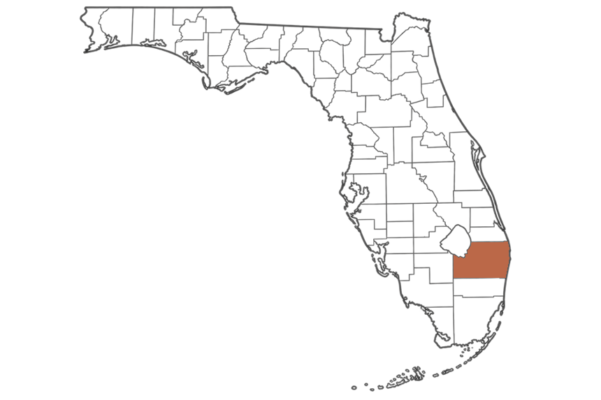 Palm Beach County Florida jobs map highlighting Palm Beach County