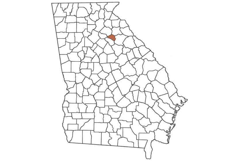 Clarke County Georgia jobs map highlighting Clarke County